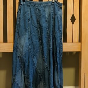 Patchwork jean skirt